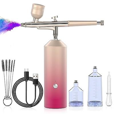 KKmoon Professional Double Action Pistol Trigger Airbrush Set with Hose 3  Tips 2 Cups for Art Painting Manicure Spray Model Air Brush Nail Tool