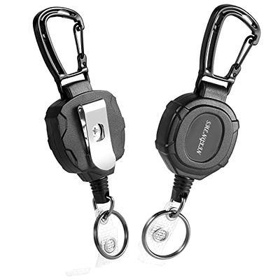 3 pcs/lot Retractable Keychain Heavy Duty Badge Holder Reel with Multitool  Carabiner Clip Key Ring with Steel Wire Supplies