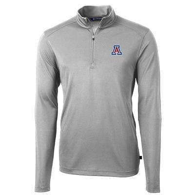 Men's Cutter & Buck White New York Giants Throwback Logo Virtue Eco Pique Recycled Quarter-Zip Big Tall Pullover Top