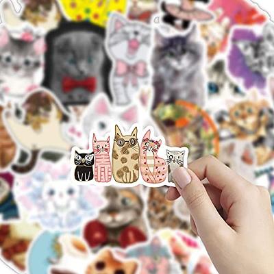 50 pcs Kawaii Cartoon Cat CuteTheme Stickers ,Vinyl Waterproof Stickers for  Water Bottle, Laptop, Scarpbook, Skateboards, Sticker Packs