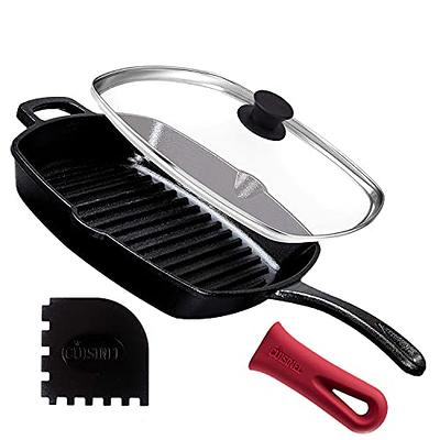 Starfrit The Rock Cookware - 11 Diameter Frying Pan, Lid - Bakelite Handle  - Cooking, Frying - Dishwasher Safe - Oven Safe - Gray - Rock