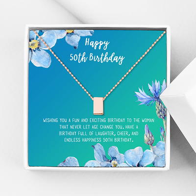 Anavia Best Wishes Gift Card High Quality Stainless Steel Fashion Necklace  for Her, Girlfriend Gift, Wife Gift, Gift for Fiancee-[Silver Cube