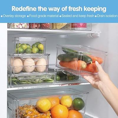 Pure Future 10 Pcs Refrigerator Organizer Bins with Lids, BPA-Free