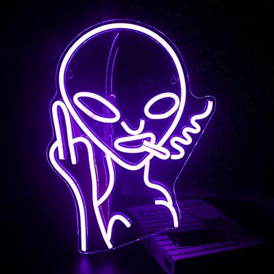 Green Alien Neon Signs LED Sign Alien Neon Lights for Wall Decor Shop Bar  Pub Man Cave ,Game Room Decor,Hip Hop Party Neon Signs For Green Wall