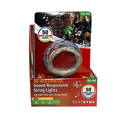 Mainstays Battery-Operated Indoor 50-Count LED Multi-Color Wire Lights,  with 8 Lighting Modes