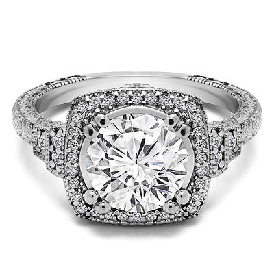 Portfolio by de Beers Forevermark Diamond Cushion-cut Cathedral Solitaire