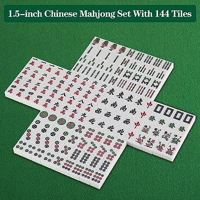  YINIUREN 1.6-inch Chinese Mahjong Set Large Mahjong