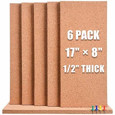 SUNGIFT Cork Bulletin Board 1/2 Thick Cork Boards 6 Pack