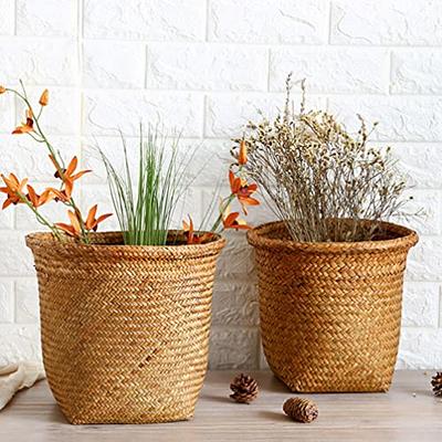 Magazine Recycled Paper Weave Wastebasket / Planter Pot / Trash Can Bin  Unique