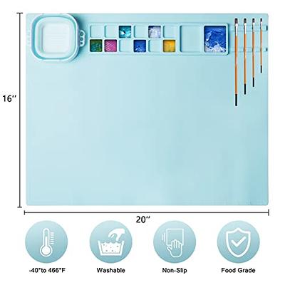 Silicone Craft Mat, 20x16 Silicone Painting Mat with Cup, Nonstick  Silicone Sheet for Resin Jewelry Casting, Creator Silicone Mat for Art,  DIY, Drawing, Clay and Play Doh blue