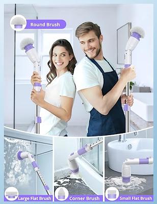 Voweek Electric Spin Scrubber, Cordless Cleaning Brush with Adjustable  Extension Arm 4 Replaceable Cleaning Heads, Power Shower Scrubber for  Bathroom
