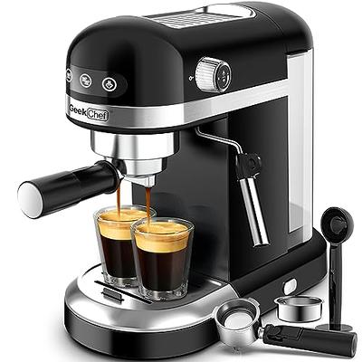 Cyetus All in One Espresso Machine for Home Barista with Coffee Grinder and Milk Steam Wand for Espresso, Cappuccino, and Latte, Gray