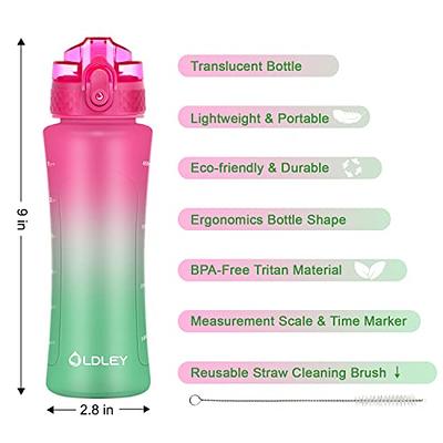 OLDLEY Kids Water Bottle for School, 12 Oz (2 lids) BPA-Free