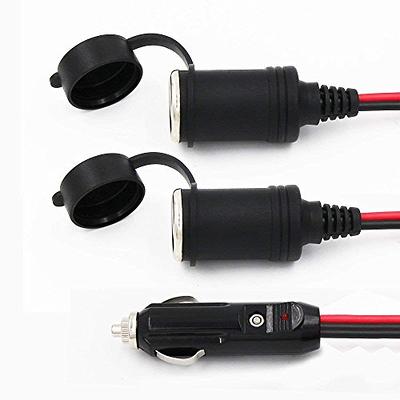 SPARKING 12FT Car Cigarette Lighter Extension Cord 12FT - Male Plug to  Female Socket 16AWG Heavy Duty Extension Cable with LED Lights Power for  Tire