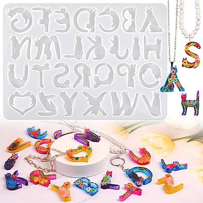 DIY Resin Alphabet Keychain Molds with Hole, Large Alphabet