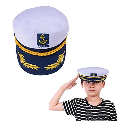 4 Pcs White Captain Sailor Captain Hats for Men Boat Yacht Nautical Hats  Sailor Party Hats Captain Hat for Women Guy Gift Marine Boat Hats Cotton