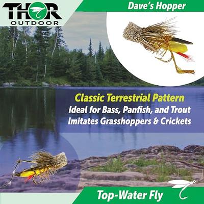 Thor Outdoor Dave's Hopper Fly Fishing Set - 6 pc, Classic, Size #10 -  Topwater Terrestrial Dry Flies for Bass, Panfish, Trout - Yahoo Shopping