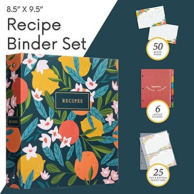 8.5 X 9.5 3 Ring Binder Organizer Set (with 50 Page Protectors, 100 4 X  6 Recipe Cards Recipe Binder - Buy 8.5 X 9.5 3 Ring Binder Organizer Set  (with 50 Page Protectors, 100 4 X 6 Recipe Cards Recipe Binder Product on