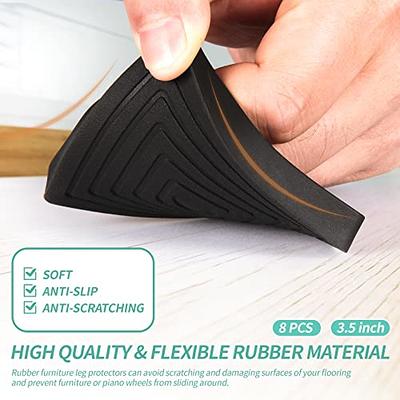 Rubber Furniture Cups Pads Non Slip 8 Pcs 3.5''Square Furniture Coasters  Couch Bed Leg Protectors for Hardwood Floors - Yahoo Shopping