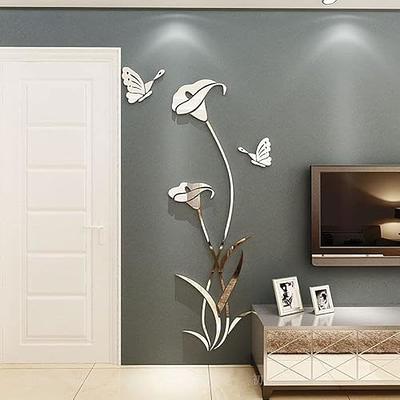 Veki Star Acrylic Mirror Wall Stickers Bedroom Living Room Ceiling Home  Decoration Mirror Wall Stickers Flower Wallpaper And Peel 