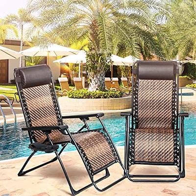 Suncrown Adjustable Black Metal Outdoor Recliner with Red Cushions