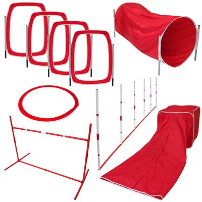 JMMPOO Dog Agility Training Equipment, 60-Piece Dog Obstacle Course  Training Starter Kit Pet Outdoor Game with Tunnel, Agility Hurdle, Weave  Poles