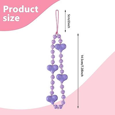 TIESOME Beaded Phone Lanyard Wrist Strap, Kawaii Colorful Phone Chain Strap  for Women Girls Beads Pearl Bracelet Keychain Acrylic Polymer Clay Beads  Keychain for Women Girls (Dark Pink) - Yahoo Shopping