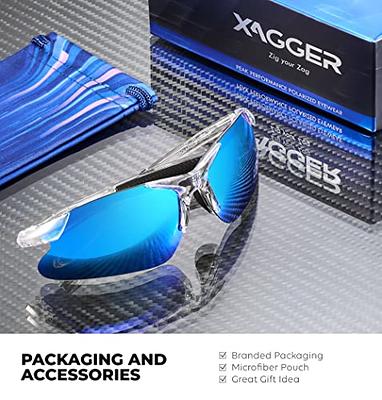  Xagger Polarized Wrap Around Sport Sunglasses for Men