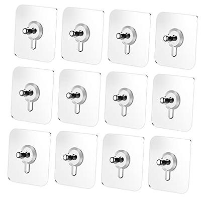 Cabilock 20pcs No Trace Screw Sticker Hooks Self Adhesive Clear