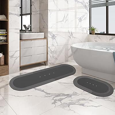  GOYLSER White Bath Mats for Bathroom, Non Slip Bath