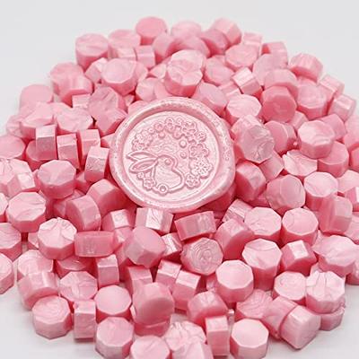 Feyabest 230 Pcs Pearlescent Pink Sealing Wax Beads for Wax Seal