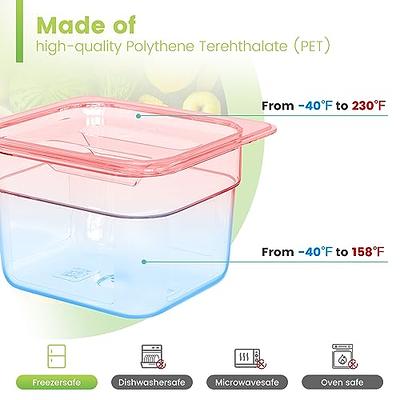 HNEDSEN 12 Pack Plastic Food Pan with Lid 1/6 Size 6 Inch Deep