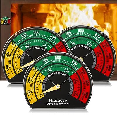 Copkim 4 Pcs Wood Stove Thermometer, Magnetic Oven Stove Temperature Wood  Stove Accessories Fire Stove Pipe Thermometer Gauge for Wood Burning Stoves