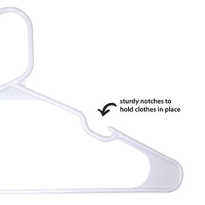 Mainstays Plastic Notched Adult Hangers for Any Clothing Type, Arctic White  100 Count - Yahoo Shopping