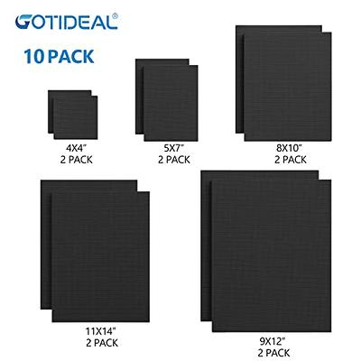 Stretched Canvases for Painting - 10 Pack - 4x4, 5x7, 8x10, 9x12