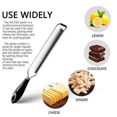 ALLTOP Lemon Zester, Hand-held Stainless Steel Food Grater,Pro Kitchen Tool  for Cheese Parmesan Vegetable Ginger Garlic Nutmeg Citrus Lime Orange