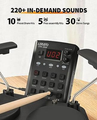 LEKATO Electronic Drum Set, Portable Electric Drum Set for