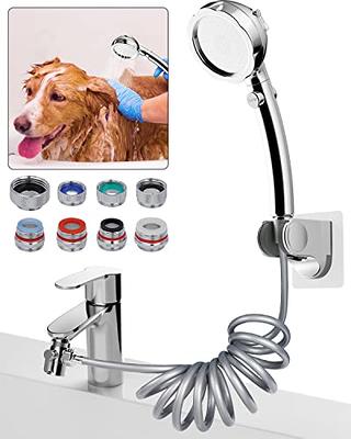 Pet Shower Sprayer Slip on Hose Portable Shower Head Dog Sprayer for Tub  Faucet