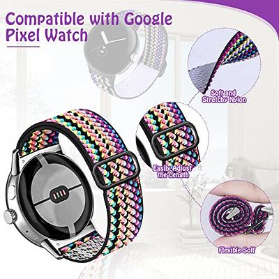 Pixel Strap Stretch Bands Watch Replacement Polyjoy Pixel Boho+Pink Women with Compatible Nylon Elastic Men Google Shopping - Band, Watch/Pixel Band - Google Smart Accessories Yahoo for 2 Watch