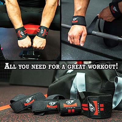 Premium Wrist Weightlifting Straps Pair + Wrist Wraps Pair + Carry