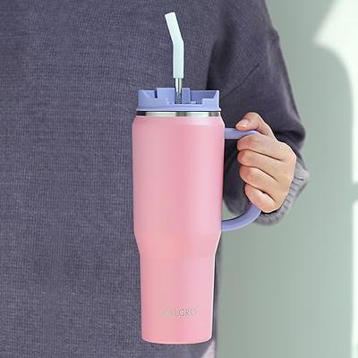 Pink Stainless Steel Tumbler With Handle