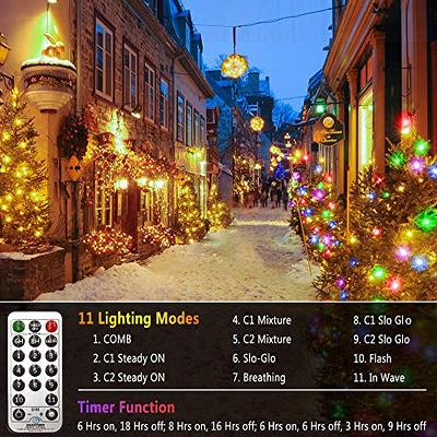 Waterproof Christmas Tree Lights With Remote 197ft Cool White