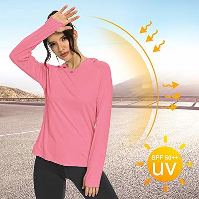 Women's UV Protection Jacket SPF Long Sleeve UPF 50+ Hiking Cropped Sun  Shirt Quick Dry Running Fishing Hoodie(Red,One Size) at  Women's  Clothing store