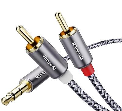 Cmple - 2 RCA to 2 RCA Cables 6ft, Male to Male RCA Cable Stereo Audio  Speaker Cable RCA Red and White Cables Double RCA Subwoofer Cable for Car