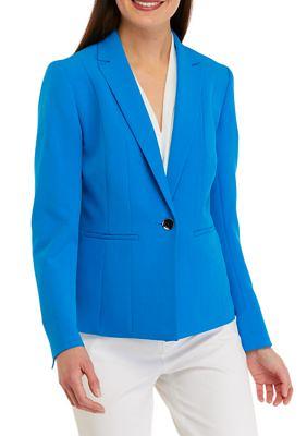 Kasper Women's Long Sleeve One Button Panel Seamed Crepe Jacket, 4 - Yahoo  Shopping