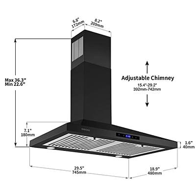 SNDOAS Stainless Steel Range Hood 30 inch Under Cabinet Range Hood with 3  Way Venting 