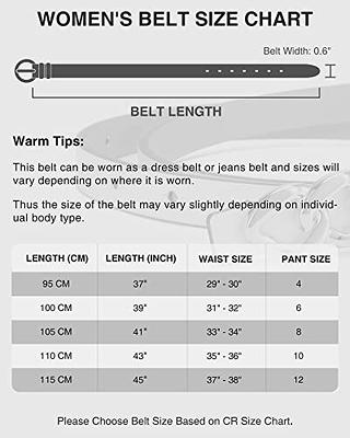 in cm womens belt size chart