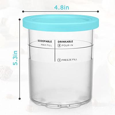 VanlonPro 24 oz Containers 2 Pack, Ice Cream Pints Replacement for NC500  Series Ninja Creami Deluxe Ice Cream Makers, Reusable, BPA-Free &  Dishwasher Safe, Airtight & Leaf-Proof, Gray & Blue Lids 