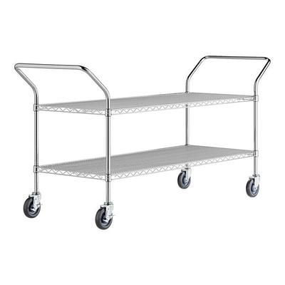 Regency 18 x 24 Three Shelf Chrome Utility Cart with U-Shaped Handle