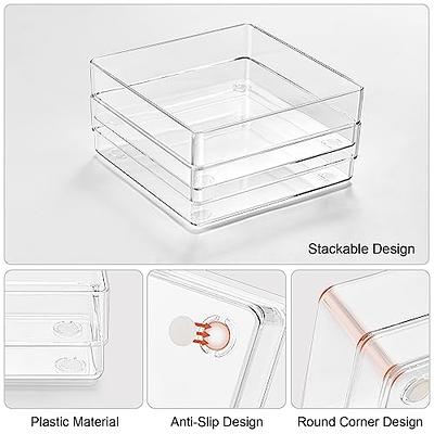 4/6pcs Large Size Clear Plastic Drawer Organizers, Versatile Acrylic Drawer  Organizer Stackable Bathroom Drawer Organizer Trays, Storage Bins For Make